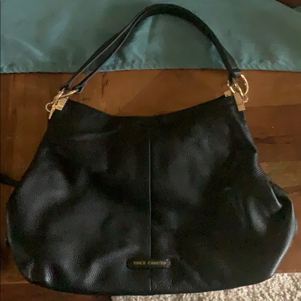 Black leather purse